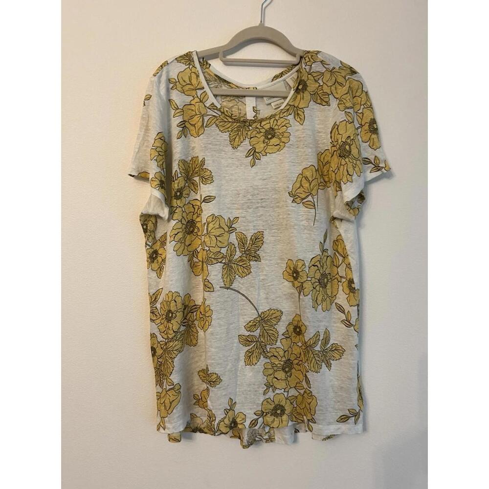 Cynthia Rowley 100% Linen Shirt Buttons Up Back Summer Breathable